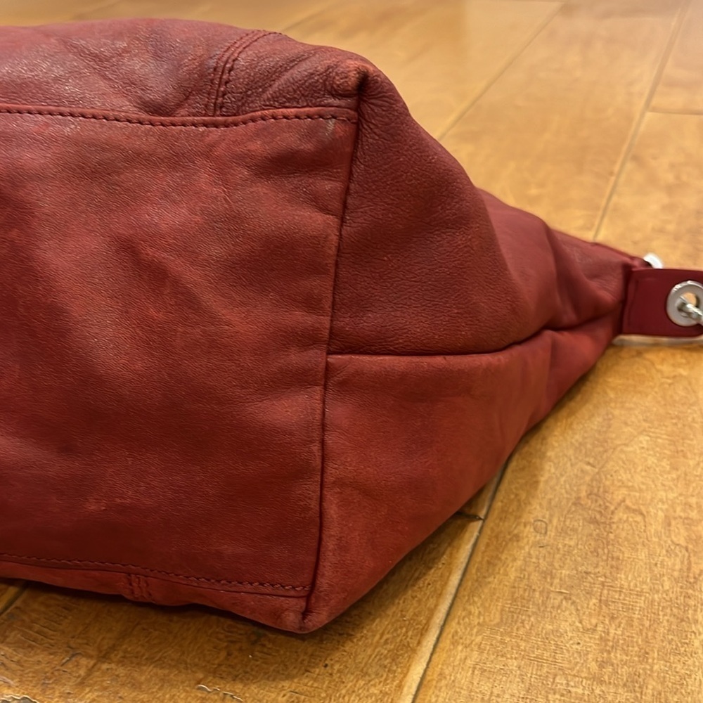 Longchamp Burgundy Leather Top-Handle Shoulder Bag - Picture 10 of 10